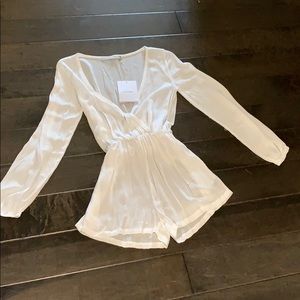 Alia blue long sleeve romper/coverup